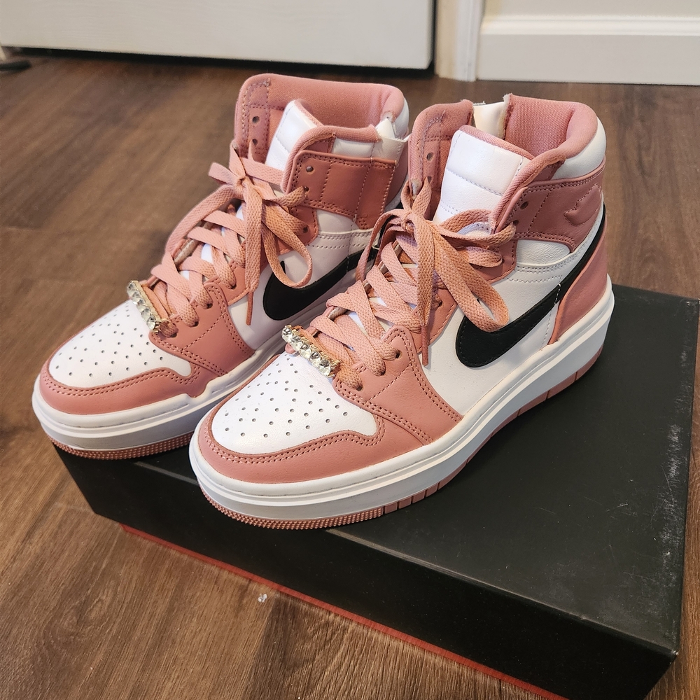 Women's Pink and White Sneakers
